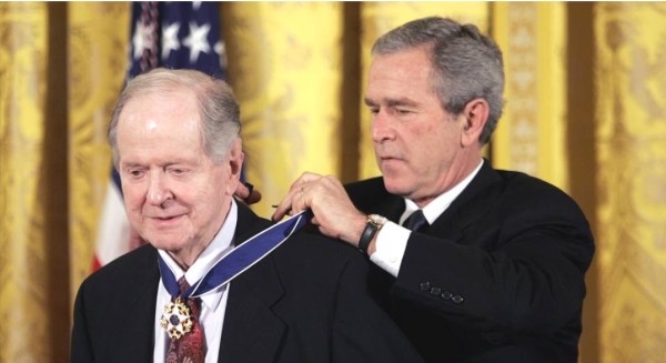 Receiving the Presidential Medal of Freedom, 2005.