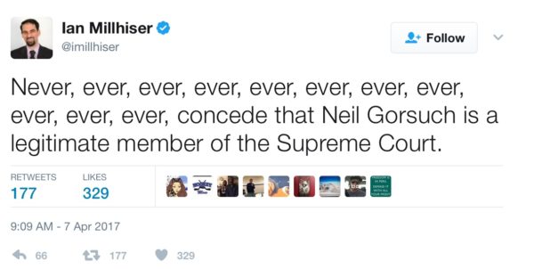 Never Comncede Gorsuch